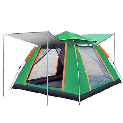 SSWERWEQ Zelte Family Camping Zelt Große Wasserdicht Pop Up Zelte 5-8 Personen-Zimmer Kabine Zelt Sofortige Einrichtung mit Sonnenschutz Automatische Aluminium Pol (Color : Green) von SSWERWEQ