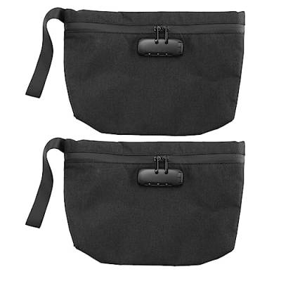 SUVIA 2 x Geldtasche mit Schloss, 28,9 x 19,5 cm Geldtasche für Reisen, langlebig, geruchsdichte Tasche mit Reißverschluss für Bargeld, grau, Einheitsgröße von SUVIA