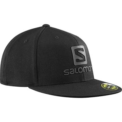 Salomon LOGO CAP FLEXFIT, Laufmütze für Herren, perfekt zum Laufen, Wandern und Touren, Schwarz/Black von Salomon