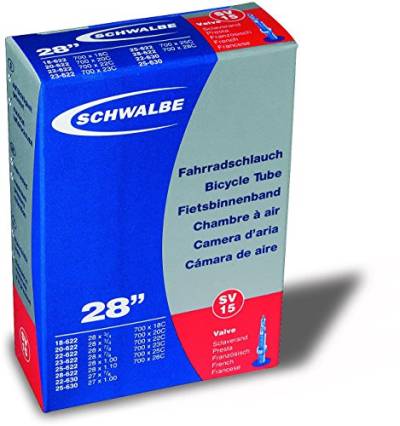 Schwalbe Fahrradschlauch SV8 28/37-489/501 EK 40 mm, Schwarz, 22 x 1 1/8-1 3/8" SV40 mm von Schwalbe