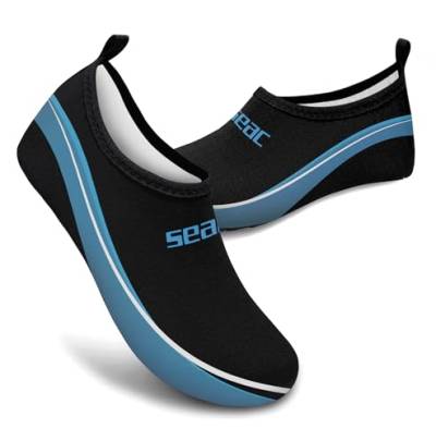 Seac Smile, Wassersportschuhe, für Meer, Strand und Pool, rutschfeste, elastische Schuhe, schwarz, 45 EU von Seac