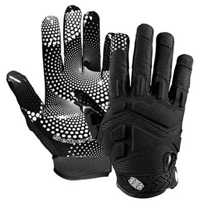 Seibertron G.A.R.G 2.0 Gel Filled Patentiert Anti-Impact Ultra-Stick Football Sports Receiver/Empfänger Handschuhe Gloves Adult Black S von Seibertron