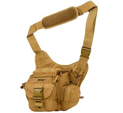 Seibertron MOLLE Tactical Shoulder Hip Bag Compact Case Kamera Schlinge Rucksack Hülle wasserdicht leicht und langlebig für DSLR und spiegellose Kamera (Khaki) von Seibertron