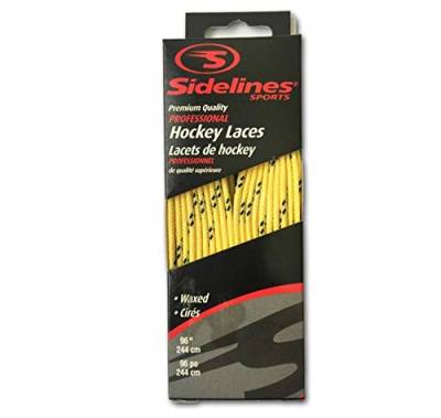 Schnürsenkel farbig gewachst Schuhbänder für Eishockey sidelines (gelb, 274 cm) von Sidelines