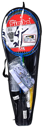 Simba Unisex-Youth Badminton-Set Stahlblau 9-teilig, blu, One Size von Simba