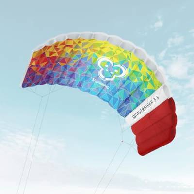 Skymonkey Windtrainer 3.3 Trainer-Kite/Lenkmatte 4-Leiner (inkl. Trainerbar) Ready 2 Fly- Spannweite: 330 cm [Multicolor] von Skymonkey