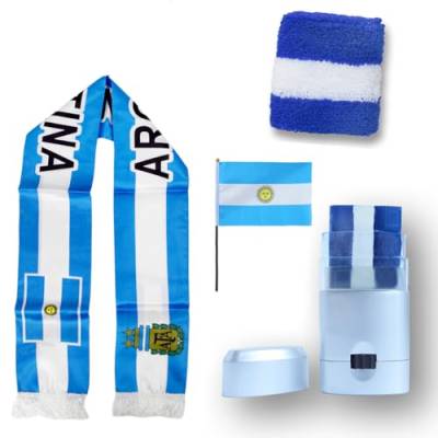 Sonia Originelli Fanset Fanartikel Fanschal Schweißband Fanschminke Schminkstft Fahne Flagge Farbe: Argentinien von Sonia Originelli