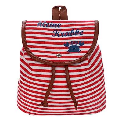 Sonia Originelli XS Rucksack kleine Krabbe Streifen Maritim Daypack Farbe Rot-Marine von Sonia Originelli
