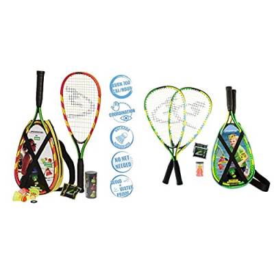 Speedminton S600 Set, Gr&uumln/Gelb/rosa, One Size & Junior Set – Original Speed Badminton/Crossminton Kinder Set inkl. 2 Fun Speeder®, Tasche von Speedminton