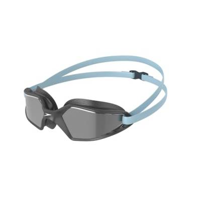 Speedo Hydropulse Mirror Schwimmbrille, Bequeme Passform, Verstellbares Design, Grau und Silber, Erwachsene Unisex Größe von Speedo