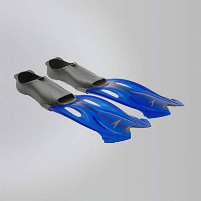 Speedo Unisex-Erwachsene Glide Set aus Maske Schnorchel Und Flossen, Grau/Blau, 35-36 von Speedo