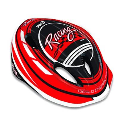 Sport One Jungen Casco Regolabile Bambino Rosso Verstellbarer Helm für Kinder, Rotes Muster, 52-56cm von Sport One