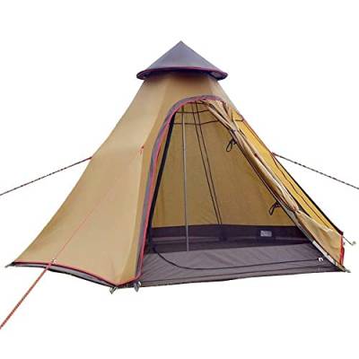 Sport Tent wasserdichte Campingzelt Familienzelt Tipi Zelt Outdoor Doppelschichten Teepee 3.1M / 10ft Pyramidenzelt Indianzelt mit festen Groundsheet, Khaki von Sport Tent