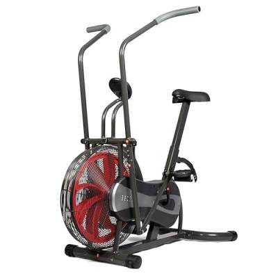 SportPlus Air Bike mit Luftwiderstand und Riemenbremssystem - effizienter HIIT Heimtrainer für Arme und Beine, mit Trainingscomputer, sicher & stabil bis 100kg, kompakte Maße, SP-FB-1000 von + SportPlus