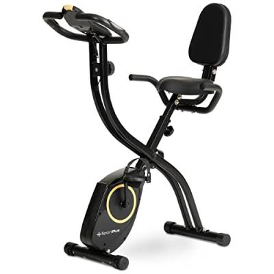SportPlus X-Bike Heimtrainer klappbar für zuhause mit Rückenlehne, 8 Stufen, Display mit Smartphone- & Tablethalterung, mit und ohne App-Kompatibilität bis 100 kg belastbar von + SportPlus