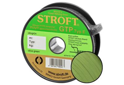 Stroft Angelschnur Stroft Schnur GTP Typ E geflochten olivgrün 300m, 300 m Länge, 0.13 mm Fadendurchmesser, (1-St), 4,25kg Tragkraft von Stroft