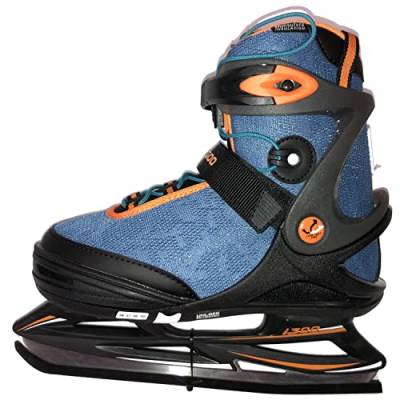 Stuf Kinder Schlittschuhe Ice Skate I300 Jr blau schwarz orange - 32-35 von Stuf