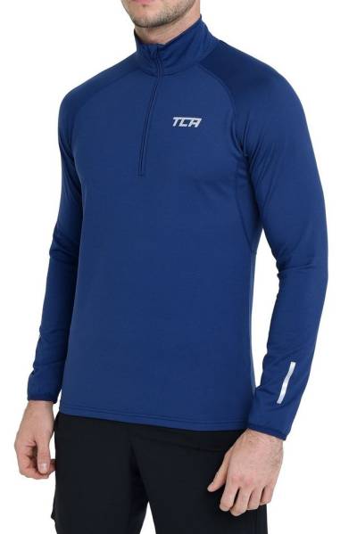 TCA Langarmshirt TCA Winter Run Langarm Laufshirt Herren - Blau (1-tlg) von TCA