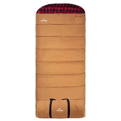 Teton Sports Deer Hunter -35F Schlafsack; Schlafsack unter 0 Grad, ideal für kaltes Wetter, Camping und Jagd; Braun, Reißverschluss Links von TETON Sports