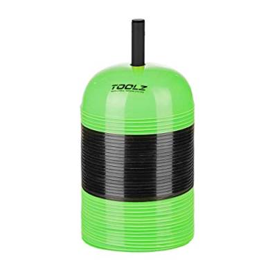 TOOLZ Kegel 40er Set Markierungsscheiben Cone Marker Flachkegel aus stabilem PVC - schwarz, grün von TOOLZ