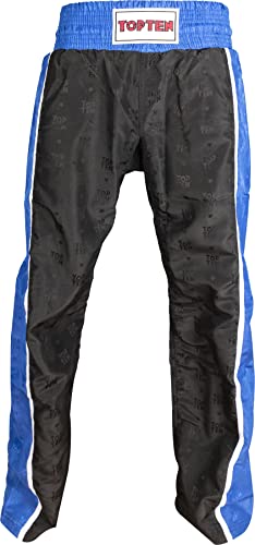 TOP TEN Kickboxhose „Stripes“ - Gr. L = 180 cm, schwarz-blau von TOP TEN