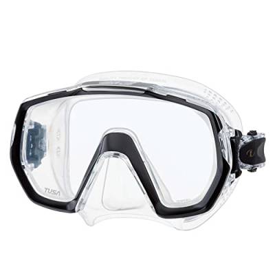 Tusa Freedom Elite - tauchmaske schnorchelmaske erwachsene profi M-1003 - schwarz silikon transparent von TUSA