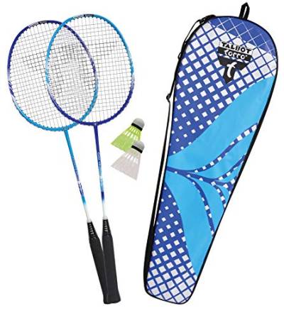 Talbot Torro Unisex – Erwachsene Premium Badminton-Set Graphit-Composite Schläger, 2 Federbälle, in wertiger Tasche, 2-Fighter Pro, 449404, One Size von Talbot Torro