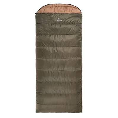 TETON Erwachsene Celsius Regular-18˚C / 0˚F Flannel-gefütterter Schlafsack, Grün, One Size von TETON Sports
