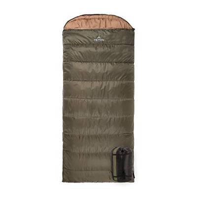 TETON Erwachsene Celsius Regular-18˚C / 0˚F Flannel-gefütterter Schlafsack, Grün, One Size von TETON Sports
