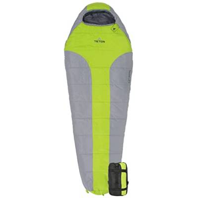 TETON Erwachsene Tracker-15˚C / +5˚F Ultraleicht Schlafsack, Grün/Grau, One Size von TETON Sports