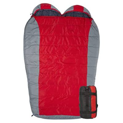 TETON Erwachsene Tracker-15C/+5F Ultraleicht Doppelschlafsack, Rot/Grau, XXL von TETON Sports