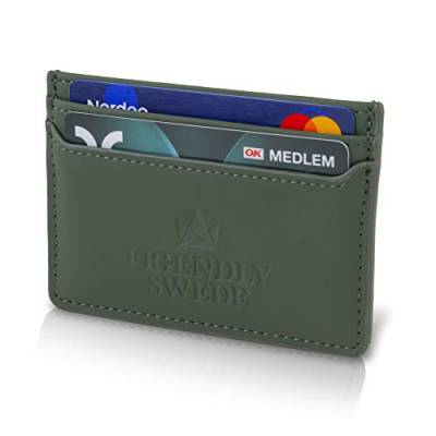 The Friendly Swede Brieftasche Kreditkartenhalter für die Fronttasche - Vreta (Grün Matt) von The Friendly Swede