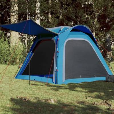 Tidyard Campingzelt 4 Personen Camping Zelte für Familie, Trekking, Outdoor, Festival, Blau 240x221x160 cm 185T TAFT von Tidyard