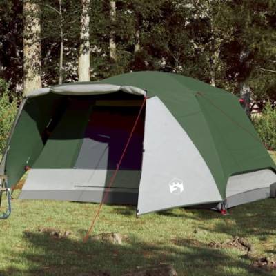Tidyard Campingzelt 6 Personen Camping Zelte für Familie, Trekking, Outdoor, Festival, Grün 412x370x190 cm 190T TAFT von Tidyard