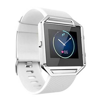 TopTen, Ersatz-Armband für Fitbit-Blaze-Smartwatch, verstellbar, aus weichem Silikon M weiß von TopTen