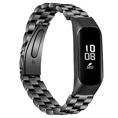 TopTen Ersatz-Armband aus Edelstahl für Samsung Galaxy Fit E SM-R375 Activity Tracker (schwarz) von TopTen