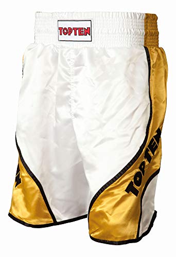 TOP TEN Shorts „Shiny“ - Gr. XXL = 200 cm, Weiss-Gold von TOP TEN