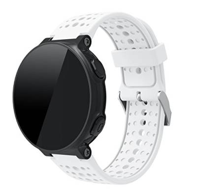 TopTen Uhrenarmband Kompatibel mit Garmin Forerunner 220/230/235/620/630 GPS-Laufuhr, Silikon-Sportarmband Armband Ersatzzubehör Verstellbares Armband (Weiß) von TopTen