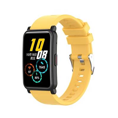 TopTen Uhrenarmband kompatibel mit Honor Watch ES Armband, Silikon Armband Ersatz Zubehör Verstellbares Armband (Gelb) von TopTen