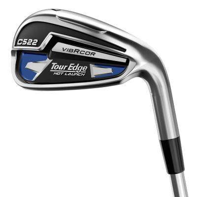 Tour Edge Silver and Black Hot Launch C522 Right Hand Steel 5-pw (6 Golf Irons), Size: Regular | American Golf von Tour Edge