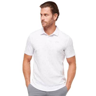 Travis Mathew TravisMathew Men's Warmer Tides Scoop Golf Polo Shirts, Mens, White, Medium | American Golf von Travis Mathew