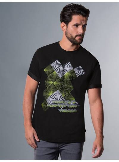 Trigema T-Shirt TRIGEMA T-Shirt mit Neon-Print (1-tlg) von Trigema