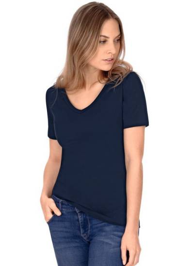 Trigema T-Shirt TRIGEMA V-Shirt aus Baumwolle/Elastan (1-tlg) von Trigema
