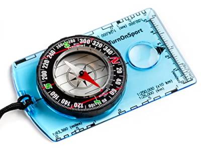 Orientierungslauf-Kompass zum Wandern und Rucksackreisen, erweiterter Pfadfinder-Kompass, Camping-Navigation – Pfadfinder-Kompass für Kinder | professioneller Feldkompass zum Kartenlesen – Beste von TurnOnSport