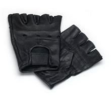 Lederhandschuhe, fingerlose Handschuhe aus Leder, Schwarz S - XXL M von Unbekannt