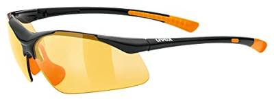 uvex sportstyle 223 - Sportbrille für Damen und Herren - verspiegelt - druckfreier & perfekter Halt - black orange/orange - one size von Uvex