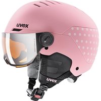 Uvex rocket jr. visor Kinder Ski- und Snowboardhelm pink,pink confetti matt Gr. S von Uvex