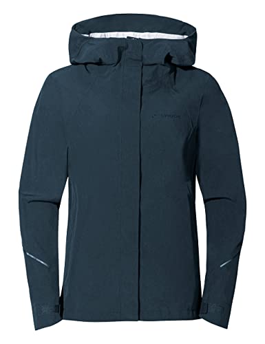 VAUDE Womens Yaras Jacket V - Regenjacke für Damen - wasser- und winddicht - mit reflektierenden Elementen, dark sea, 40 von VAUDE
