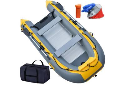 VENDOMNIA Schlauchboot 3,30 m für 5+1 Personen - 330 x 155 cm, (max 566 kg, Alupaddel, Aluboden, Fußluftpumpe, Zubehör, PVC, -, Motorboot, Ruderboot, Paddelboot, Freizeitboot 5 Erwachsene + 1 Kind), Maße (L/B/H): ca. 330/155/72 cm von VENDOMNIA