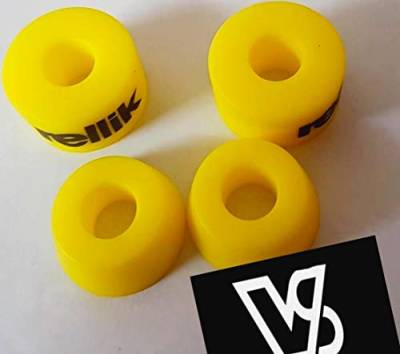 Rellik Lenkgummi, 95A Skateboard Lenkgummis Gelb Medium - Lenk Gummi, Bushing Set für viele Skateboard Achsen,Härte 95a + Vamos Sticker von Vamos Skate Co.